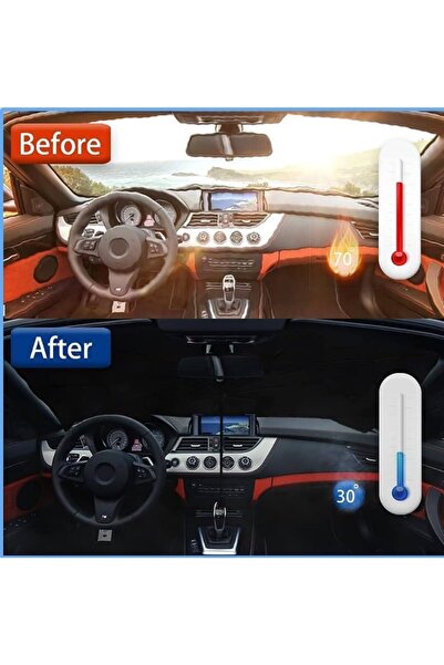 Alayjah Car UV Reflective Windshield Sunshade Umbrella, Protect Your Skin, Protect Your Car Interior, Enhance AC Cooling, Foldable, Front Glass, Large Size 140X80 CM, Block UV Rays 10300010