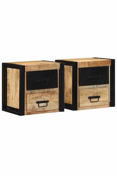 vidaxl Noptiere 2 buc 40x35x40 cm lemn masiv de mango