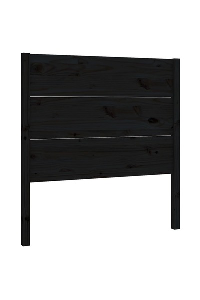 vidaxl Bedside table, black, 96x4x100 cm, solid pine wood