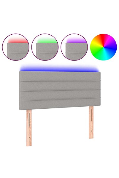 vidaxl LED headboard, taupe grey, 80x5x78/88 cm, textile
