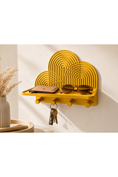 farist Boho Bohemian Rainbow Wall Key Holder and Organizer Rack |   Modern De...