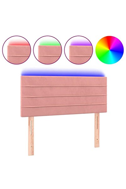 vidaxl LED headboard, pink, 90x5x78/88 cm, Velvet