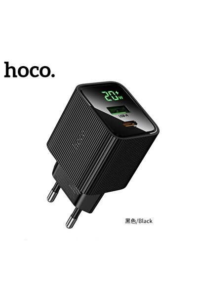Hoco Încărcător de rețea Fast Charge USB-A + USB-C 20W cu afișaj digital CS83A