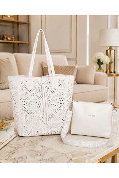 Sweet Years Geanta dama perforata cu pouch detasabil
