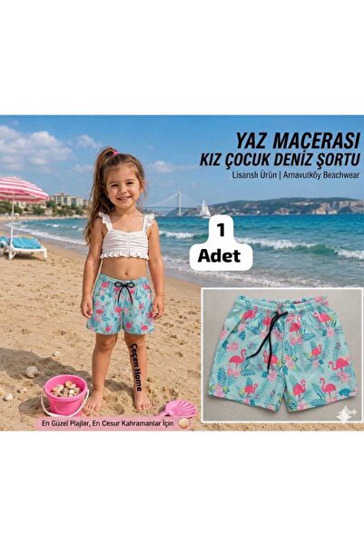 ÇEÇEN HOME Pantaloni scurți de baie pentru fete cu model, Pantaloni scurți de...