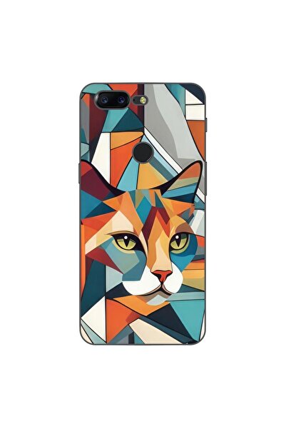 OEM Husa compatibila cu OnePlus 5T Silicon Gel Tpu Model Cubic Cat Art