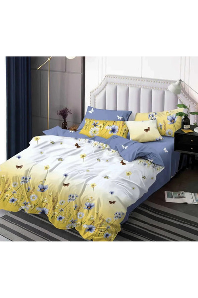 Sky Home Bedding set Finet 6 pieces, White/Yellow gradient, Flowers and Butte...