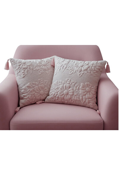 LACASA HOME LINEN وسادة زخرفية، وسادة دانتيل، وسادة مطرزة، وسادة ثلاثية الأبع...