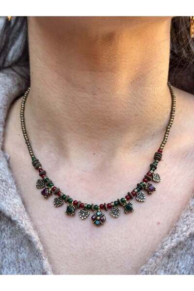 Bozhi Necklace Glass Beads Business Woman Style