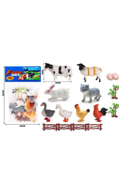 PlayFun Ανθεκτικό Σετ Κατοικίδιων Ζώων Φάρμας (Άνω και Κάτω Μέρος), Περιλαμβά...