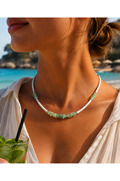 magıcgrange Women's Green Aventurine Necklace – Luck, Peace & Heart Chakra En...