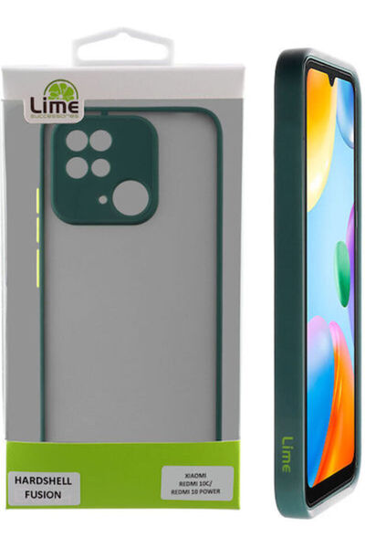 Lime&co Lime Σκληρή Θήκη Προστασίας Πλάτης Σιλικόνης Πράσινη με Κίτρινα Κουμπ...
