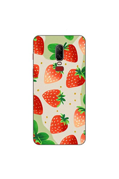 OEM Husa compatibila cu OnePlus 6 Silicon Gel Tpu Model Capsuni Pattern