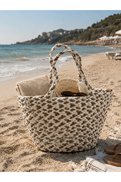 Epolaxs Hand Knitted Straw Beach Bag Women's Large Size Summer Shoulder Bag B...