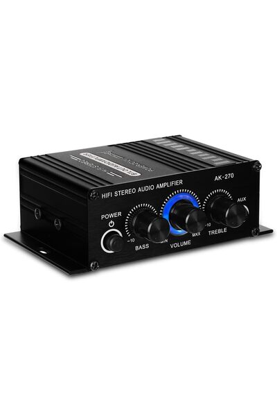Fawoonu AK270 Mini Two-Channel Amplifier, Portable Audio Amplifier with AUX I...