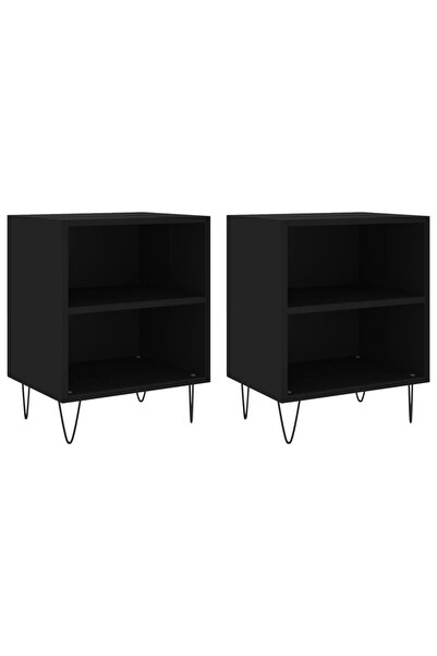 vidaxl Noptiere, 2 buc., negru, 40x30x50 cm, lemn compozit
