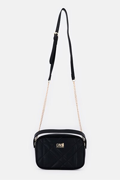 Cavalli Class Women Brand Logo Cross Body Bag, Black