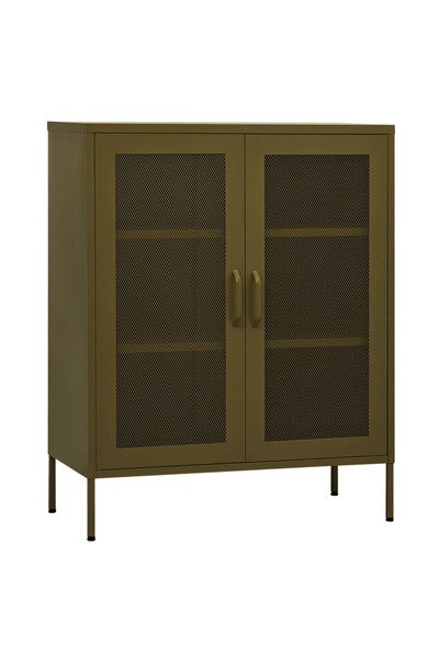 vidaxl Dulap de depozitare, verde măsliniu, 80x35x101,5 cm, oțel