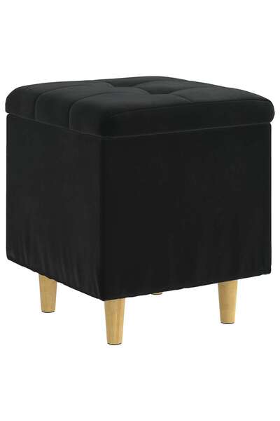 vidaxl Ottomană de depozitare cu pernă Negru 40 x 40 x 45 cm Catifea