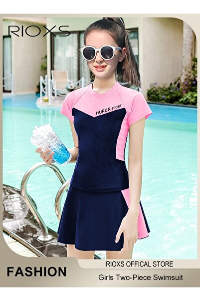 RIOXS Kids Watersports Clothing Girl's Swimsuits, Kids Two-Piece Rashguard Sw...