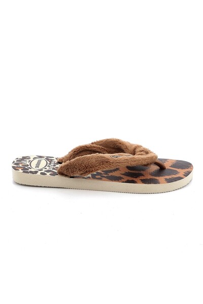 Havaianas Γυναικεία Παντόφλα Top Home Fluffy Χρώματος Καφέ Λεοπάρ SMU0021.9919