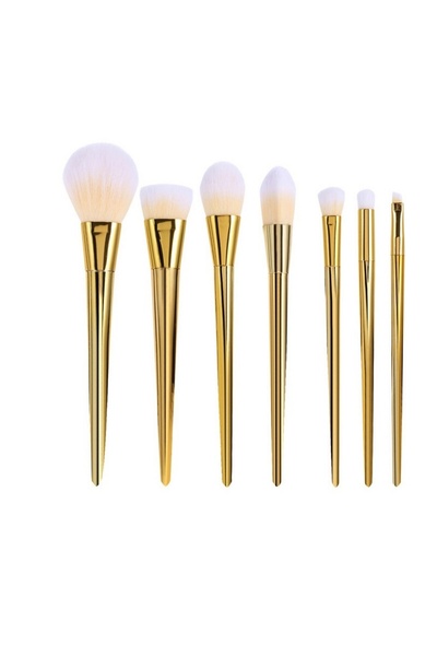 Lila Rossa Lila Rossa makeup brush Top Bottom Set , with gold handle, 7 pcs