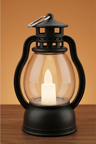 zelişinelişi Pilli Mini Kandil Mum Işığı Tea Light Gaz Lambası Siyah Nostalji...