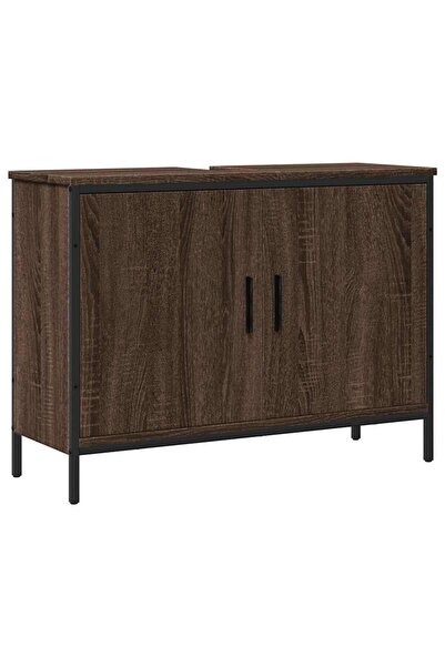 vidaxl Dulap chiuvetă de baie, stejar maro, 80x30x60 cm lemn prelucrat
