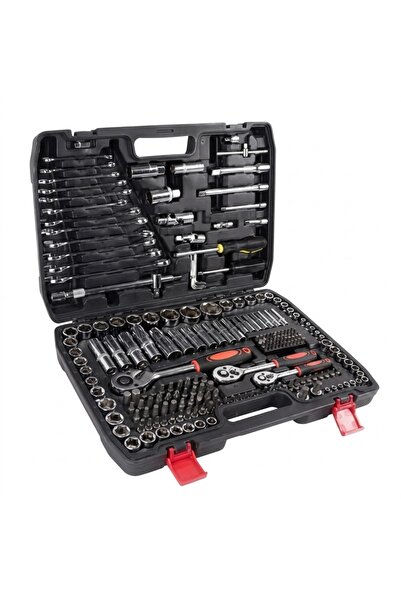 LİNKA İNŞAAT Professional 172 Piece Socket Wrench Set 72 Tooth Ratchet Set wi...