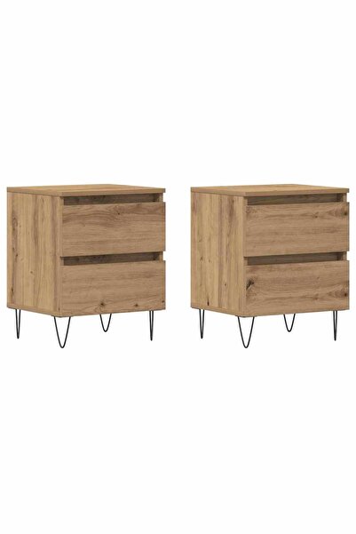 vidaxl Dulap de noapte 2 pcs stejar artizanal 40 x 35 x 50 cm