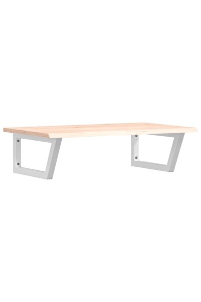 vidaxl Wall-mounted washbasin shelf, steel and solid oak wood