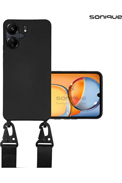 Other Sonique Πίσω Θήκη Σιλικόνης 0.5mm με Λουράκι Μαύρο (Redmi 13C 4G / Redm...