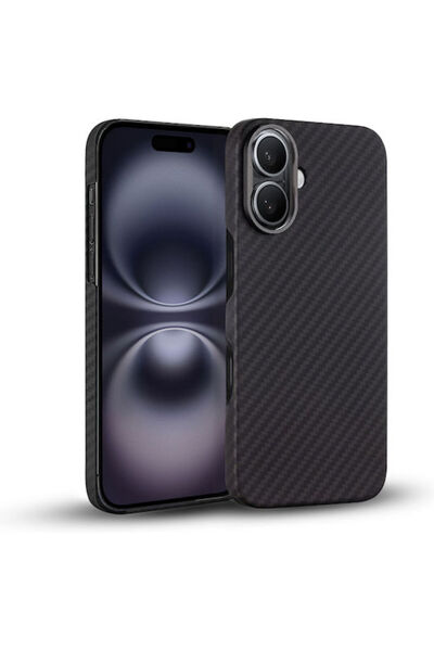 Techsuit Πίσω Κάλυμμα από Ίνες Αραμιδίου Μαύρο (iPhone 16)
