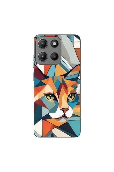 OEM Husa compatibila cu Motorola Moto G15 Silicon Gel Tpu Model Cubic Cat Art