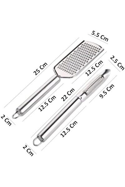 Yıldızan Tamgün Stainless Steel Grater and Peeler Set for Cheese, Chocolate, ...