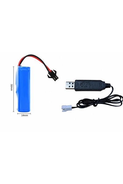 MAMSHOP Kumandalı araba pili 3.7V 900 mah 14500 Li-Ion Siyah Soketli Oyuncak ...