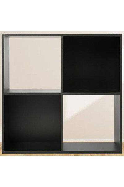 Generic 4-Cube Storage Bookcase, Black, Open Shelving Unit, Modern Style, Mod...