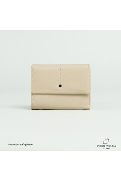 Posete Fagaras Alice Leather Wallet - Beige, Genuine Leather Wallet , Women's...