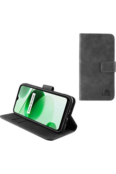 Lime&co Lime Essential Magnet Book Συνθετικό Δέρμα / Σιλικόνη Γκρι (Realme C35)