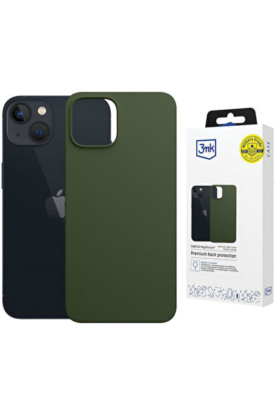 3MK Θήκη Πλάτης Σιλικόνης / Δερμάτινη Πράσινη (iPhone 15 Plus)