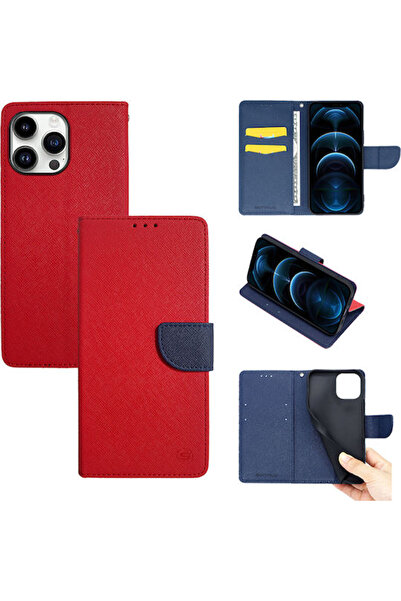 Other Sonique Trend Wallet Συνθετικό Δέρμα Κόκκινο / Σκούρο Μπλε (iPhone 14 P...