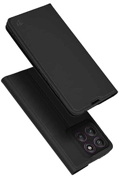 Techsuit Magskin Book Σιλικόνη / Συνθετικό Δέρμα Μαύρο (Motorola Edge 60 Pro)