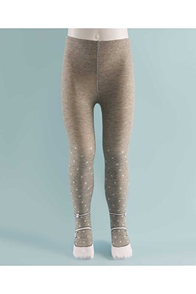 Cute Walk by Babyhug Knit Antibacterial Tights with Polka Dot Design - Grey