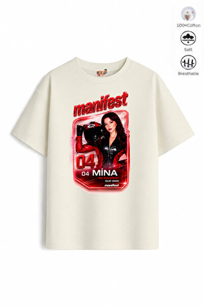 Belya Kids Wear Girl's Oversize Cotton Mani Mina Design13 T-Shirt