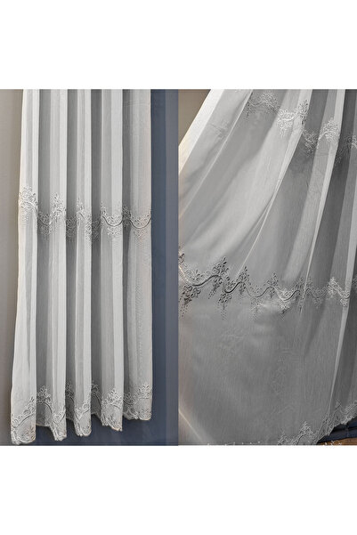 ArasyaHome Perdea cu Broderie Moderna Gri