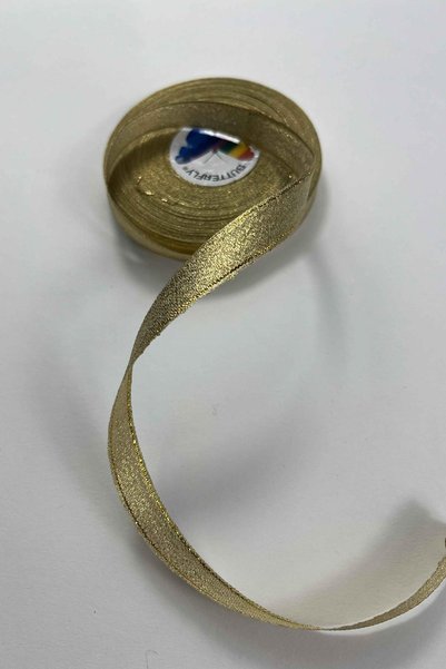 Hobigram Gold 1 Cm Lunavera Simli Dekoratif Şerit Kurdele 1 Metre