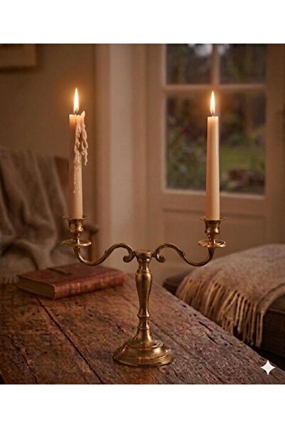SCA CANDLE Dekoratif Soy Mum şamdanlık Mum düz mum sütlü Kahve Renk 2 2'li Ev...