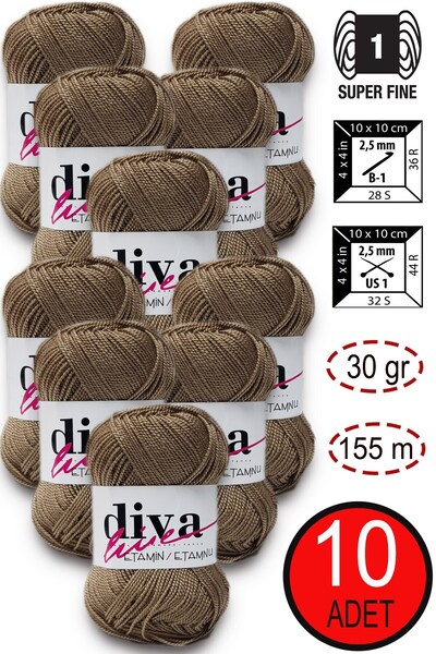 Diva İplik Diva Etamin 47 Camel (Pachet de 10 bucăți)