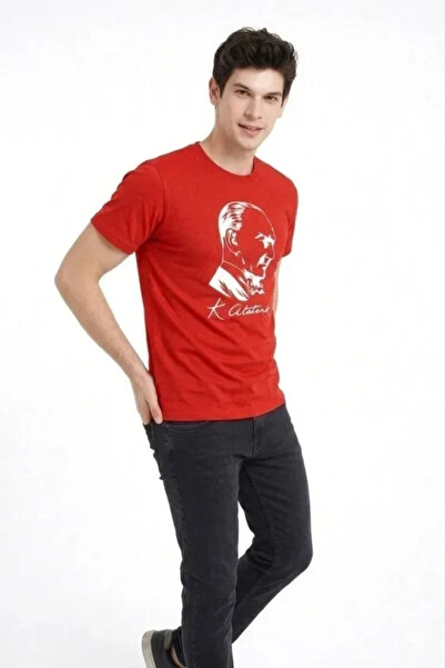 USLUCAN ALIŞVERİŞ Men's Ataturk Printed T-Shirt Short Sleeve Crew Neck T-Shir...
