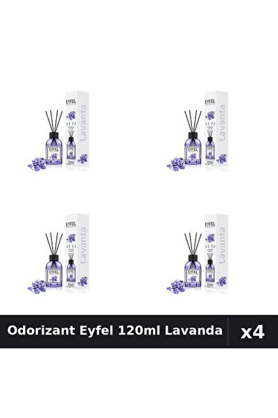 Eyfel Set 4 Odorizante Camera cu Betisoare Lavanda - Parfum Intens 120ml